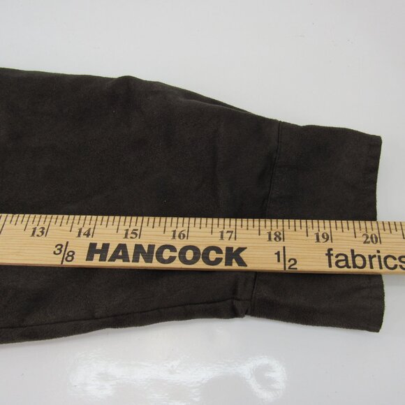 Knightsbridge Men's Brown Suede Cloth Long Sleeve Button Up Collared Shirt Sz XL - Picture 7 of 9